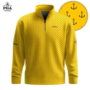Golf 2026 Yellow Blue Anchor Pattern AOP Quarter-zip Pullover LDLO30012664