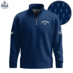 Golf 2026 Dark Blue Pattern AOP Quarter-zip Pullover LDLO30012694