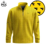 Golf 2026 Black Yellow Bee Pattern AOP Quarter-zip Pullover LDLO30012660