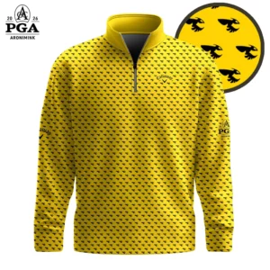 Golf 2026 Black Yellow Bee Pattern AOP Quarter-zip Pullover LDLO30012660