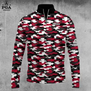 Golf 2026 Black White Red Camo Pattern AOP Quarter-zip Pullover LDLO30012661