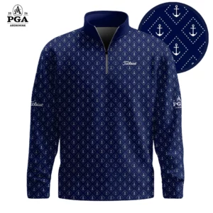 Golf 2026 Blue White Anchor Pattern AOP Quarter-zip Pullover LDLO30012646
