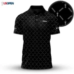 Golf 2026 Open. Black Pattern AOP Polo Shirt LDLO26022631