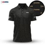 Golf 2026 Open. Gold Black Pattern AOP Polo Shirt LDLO26022606