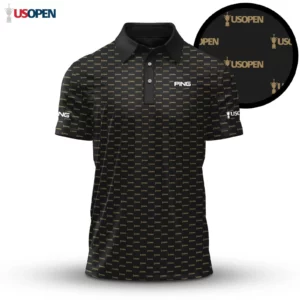 Golf 2026 Open. Gold Black Pattern AOP Polo Shirt LDLO26022606