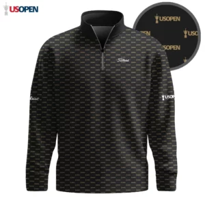 Golf 2026 Open. Gold Black Pattern AOP Quarter-zip Pullover LDLO26022615