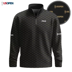 Golf 2026 Open. Gold Black Pattern AOP Quarter-zip Pullover LDLO26022618