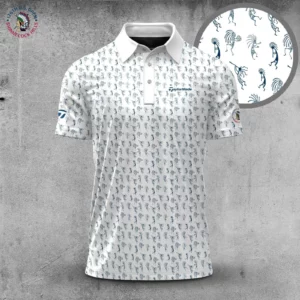 Golf 2026 Open. Tribal Blue Pattern AOP Polo Shirt LDLO26022601