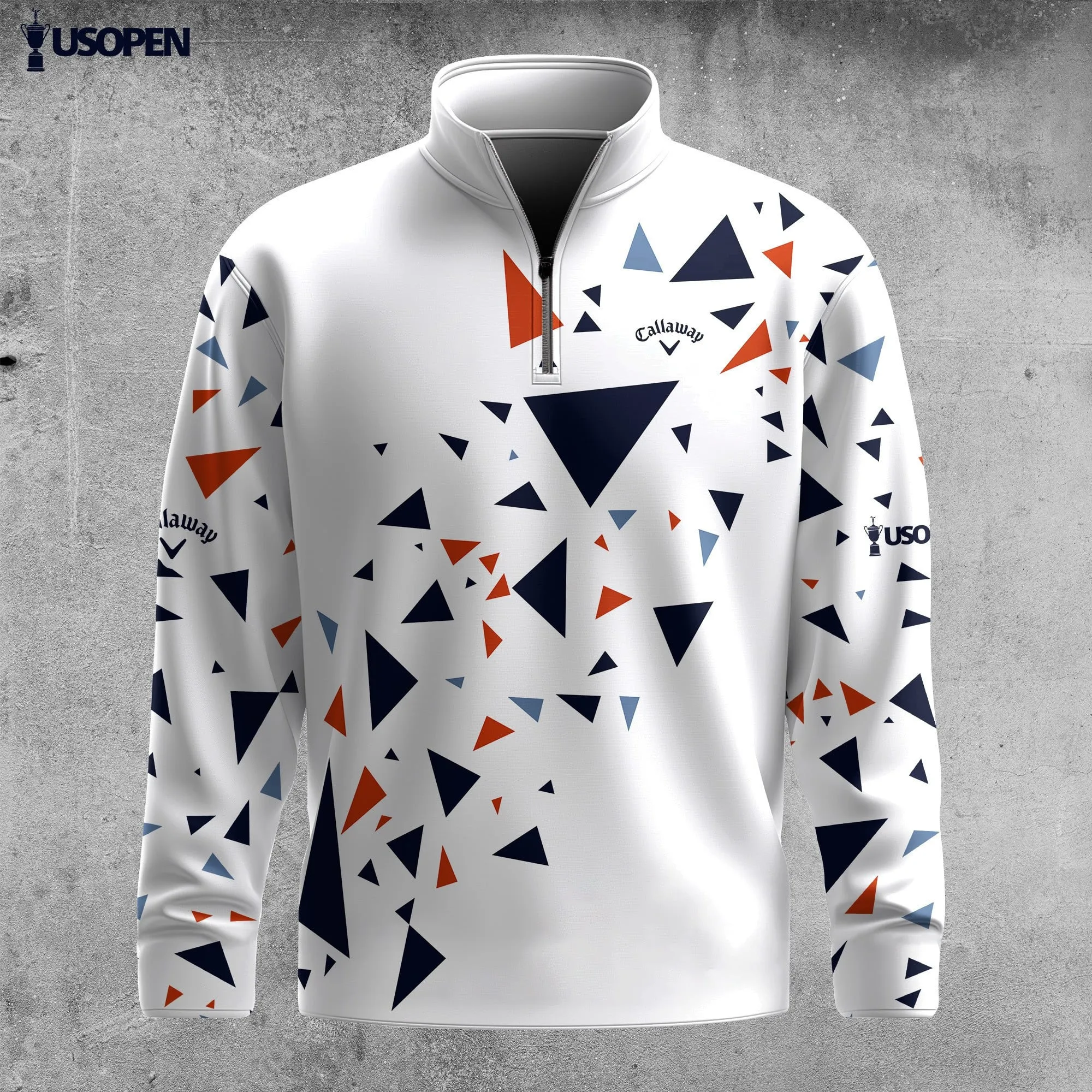 Golf 2026 Open. Triangle Sport Pattern AOP Quarter-zip Pullover LDLO26022624