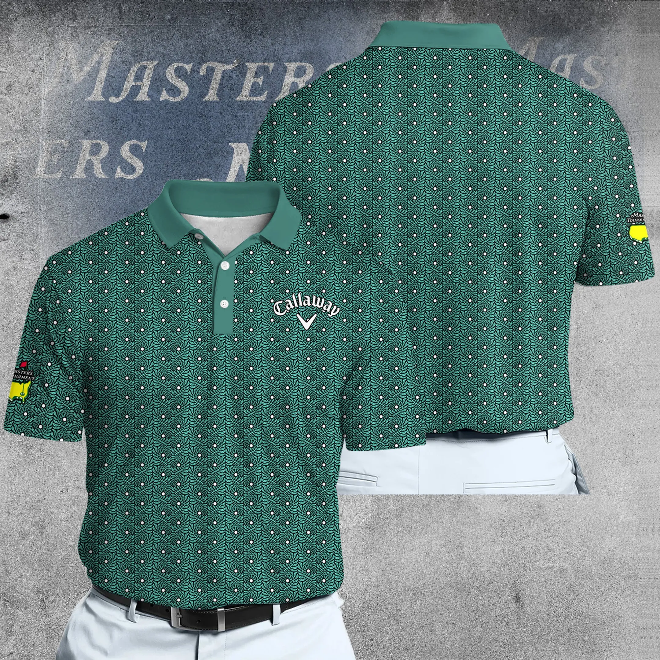 Golf 2026 Masters Tour Pique Botanic Pattern AOP Polo Shirt LDLO03022620