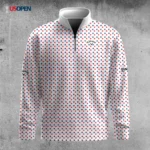 Golf 2026 Open. Red Blue Stars Pattern AOP Quarter-zip Pullover LDLO26022628