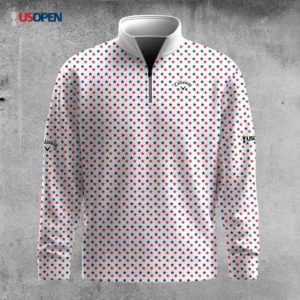 Golf 2026 Open. Red Blue Stars Pattern AOP Quarter-zip Pullover LDLO26022628
