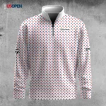Golf 2026 Open. Red Blue Stars Pattern AOP Quarter-zip Pullover LDLO26022627