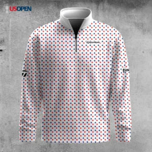 Golf 2026 Open. Red Blue Stars Pattern AOP Quarter-zip Pullover LDLO26022627