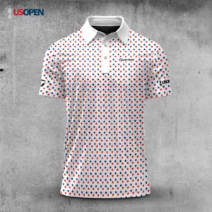Golf 2026 Open. Red Blue Stars Pattern AOP Polo Shirt LDLO26022607