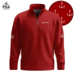 Golf 2026 Red White Anchor Pattern AOP Quarter-zip Pullover LDLO30012626