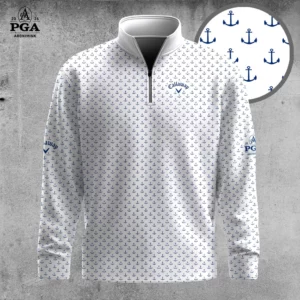 Golf 2026 White Anchor AOP Quarter-zip Pullover LDLO30012615
