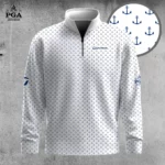 Golf 2026 White Anchor Pattern AOP Quarter-zip Pullover LDLO30012614