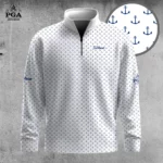 Golf 2026 White Anchor Pattern AOP Quarter-zip Pullover LDLO30012613