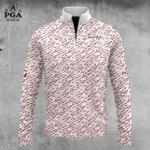 Golf 2026 Red Grass Pattern AOP Quarter-zip Pullover LDLO30012635