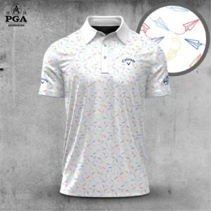 Golf 2026 PGA. Colorful Paper Airplane Pattern AOP Polo Shirt LDLO31032603