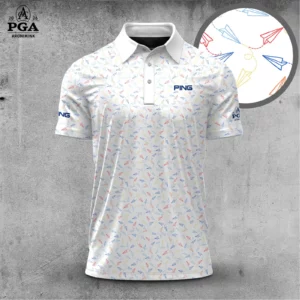 Golf 2026 PGA. Colorful Paper Airplane Pattern AOP Polo Shirt LDLO31032604