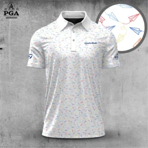 Golf 2026 PGA. Colorful Paper Airplane Pattern AOP Polo Shirt LDLO31032602