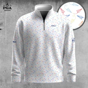 Golf 2026 PGA. Colorful Paper Airplane Pattern AOP Quarter-zip Pullover LDLO31032605