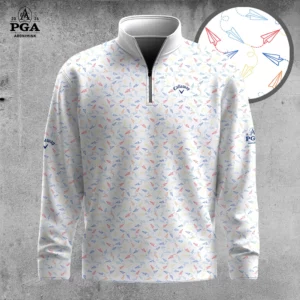 Golf 2026 PGA. Colorful Paper Airplane Pattern AOP Quarter-zip Pullover LDLO31032607
