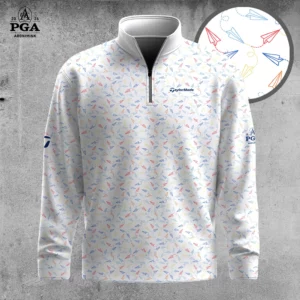 Golf 2026 PGA. Colorful Paper Airplane Pattern AOP Quarter-zip Pullover LDLO31032606