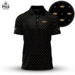 Golf 2026 PGA. Black King Crown Pattern AOP Polo Shirt LDLO31032609
