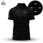 Golf 2026 PGA. Black King Crown Pattern AOP Polo Shirt LDLO31032611