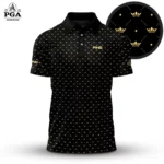 Golf 2026 PGA. Black King Crown Pattern AOP Polo Shirt LDLO31032612