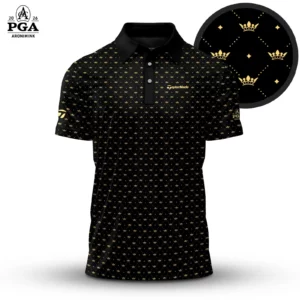 Golf 2026 PGA. Black King Crown Pattern AOP Polo Shirt LDLO31032610