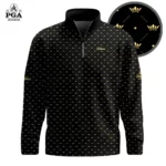 Golf 2026 PGA. Black King Crown Pattern AOP Quarter-zip Pullover LDLO31032613