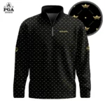 Golf 2026 PGA. Black King Crown Pattern AOP Quarter-zip Pullover LDLO31032614