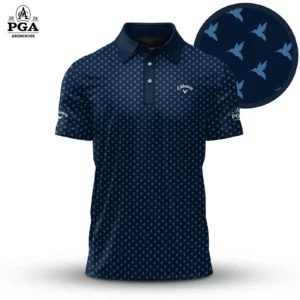 Golf 2026 PGA. Hummingbird Blue White Pattern AOP Polo Shirt LDLO31032619