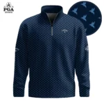 Golf 2026 PGA. Hummingbird Blue White Pattern AOP Quarter-zip Pullover LDLO31032623