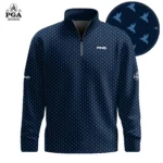 Golf 2026 PGA. Hummingbird Blue White Pattern AOP Quarter-zip Pullover LDLO31032624