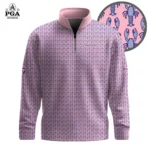 Golf 2026 PGA. PINK Blue Lobster Pattern AOP Quarter-zip Pullover LDLO31032630