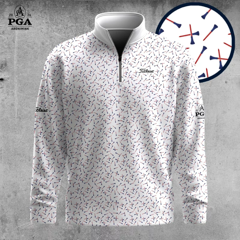 Golf 2026 PGA. America Golf Tee Pattern AOP Quarter-zip Pullover ...