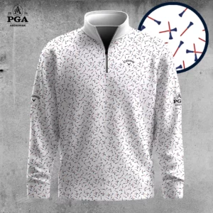 Golf 2026 PGA. America Golf Tee Pattern AOP Quarter-zip Pullover LDLO31032639