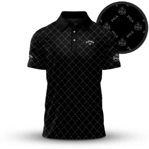 Golf 2026 PGA. Black Pattern AOP Polo Shirt LDLO31032667
