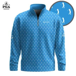 Golf 2026 PGA. Light Blue Golf Player Pattern AOP Quarter-zip Pullover LDLO31032678