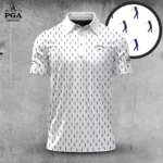 Golf 2026 PGA. White Blue Golf Players Pattern AOP Polo Shirt LDLO31032683