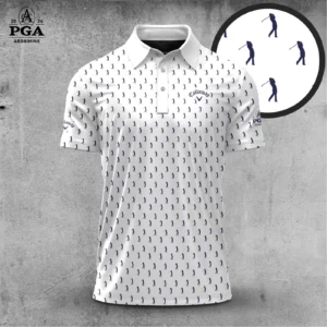 Golf 2026 PGA. White Blue Golf Players Pattern AOP Polo Shirt LDLO31032683