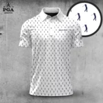 Golf 2026 PGA. White Blue Golf Players Pattern AOP Polo Shirt LDLO31032682