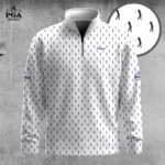 Golf 2026 PGA. White Blue Golf Players Pattern AOP Quarter-zip Pullover LDLO31032685
