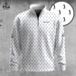 Golf 2026 PGA. White Blue Golf Players Pattern AOP Quarter-zip Pullover LDLO31032687
