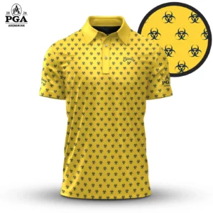 Golf 2026 PGA. Yellow Black Radioactive Pattern AOP Polo Shirt LDLO31032691